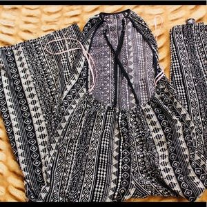 Whit and black Long romper